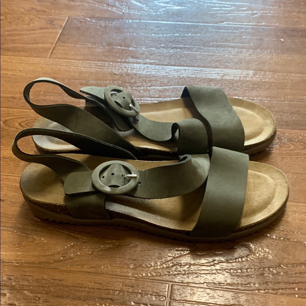 Bos & Co Olive Green Slingback Sandals